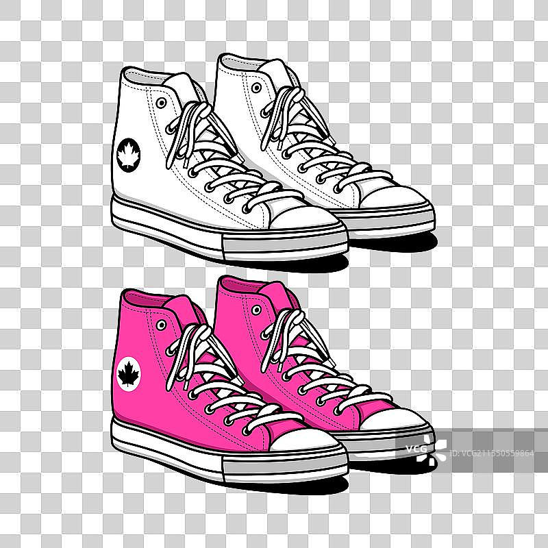 手绘运动鞋艺术图片素材