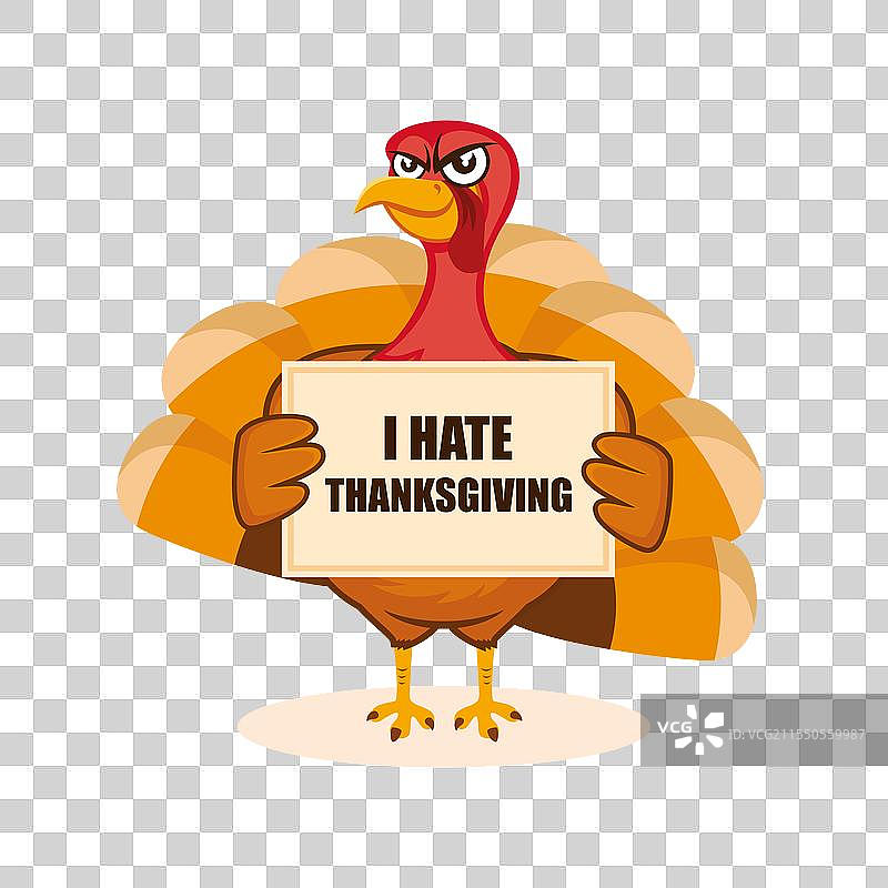 我讨厌感恩节火鸡图标图片素材