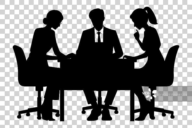 商业团队合作的剪影图片素材