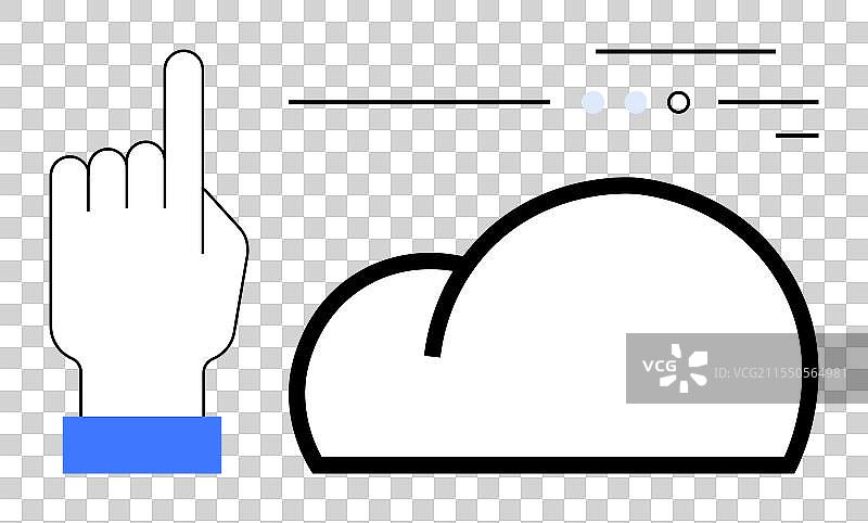 科技手势触摸云端数据图片素材