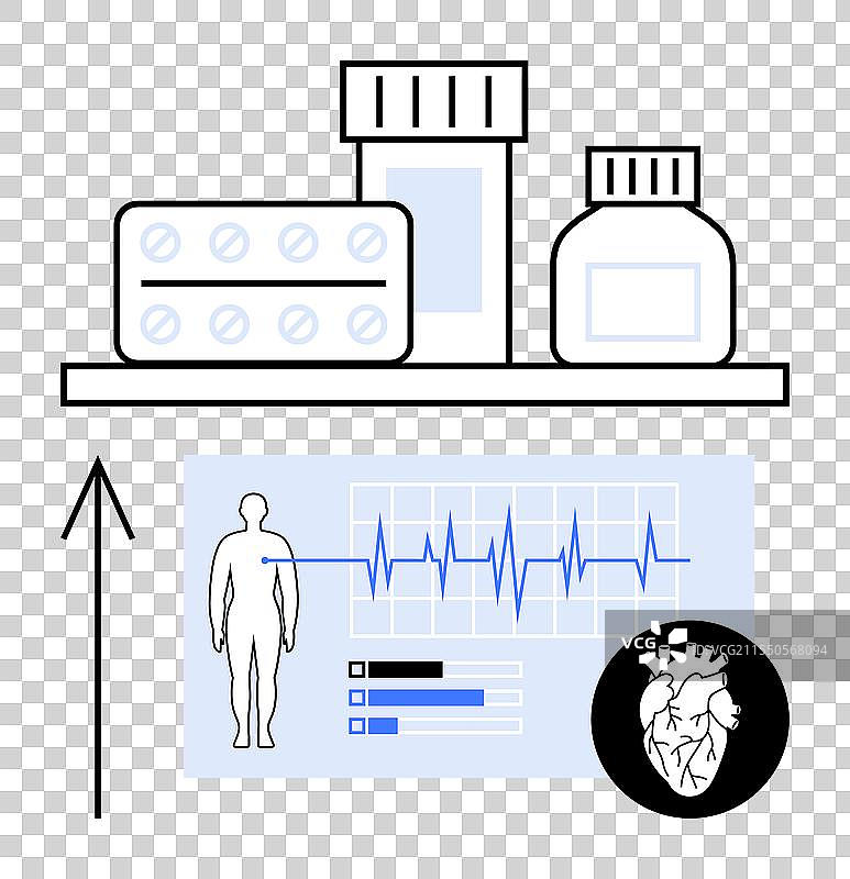 药瓶和药丸与人类健康图片素材