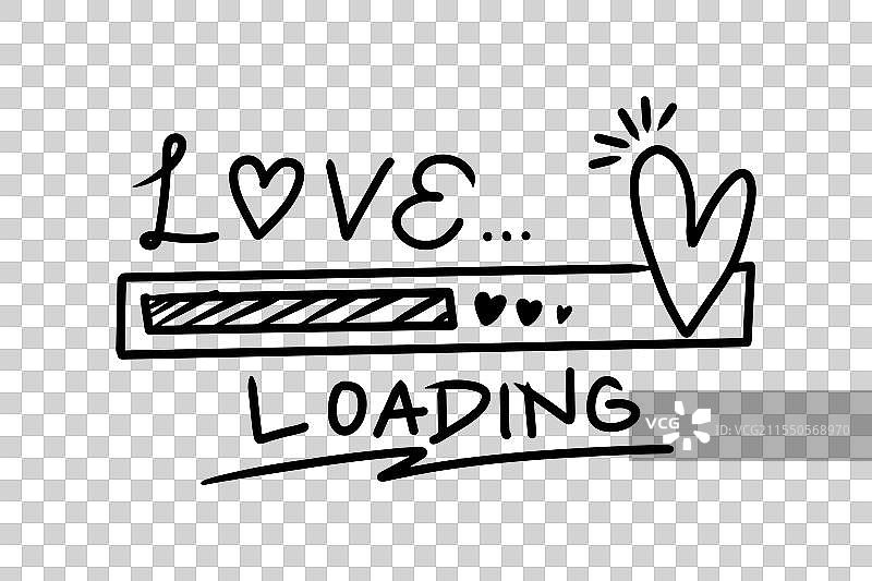 手绘加载涂鸦在白色背景上图片素材