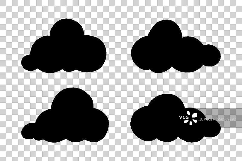 手绘天气图标集合扁平风格图片素材