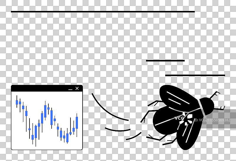 一只苍蝇嗡嗡作响，飞向电脑屏幕图片素材
