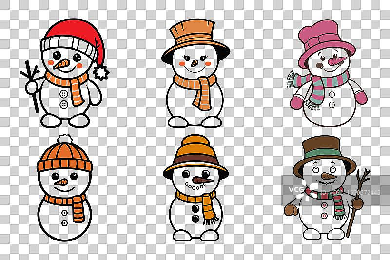 节日雪人卡通图案独立设计图片素材