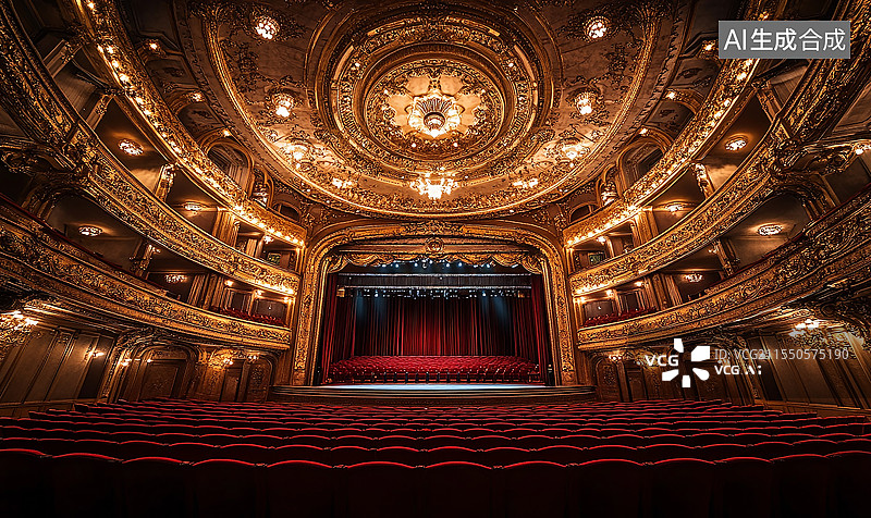 【AI数字艺术】大礼堂观众席图片素材