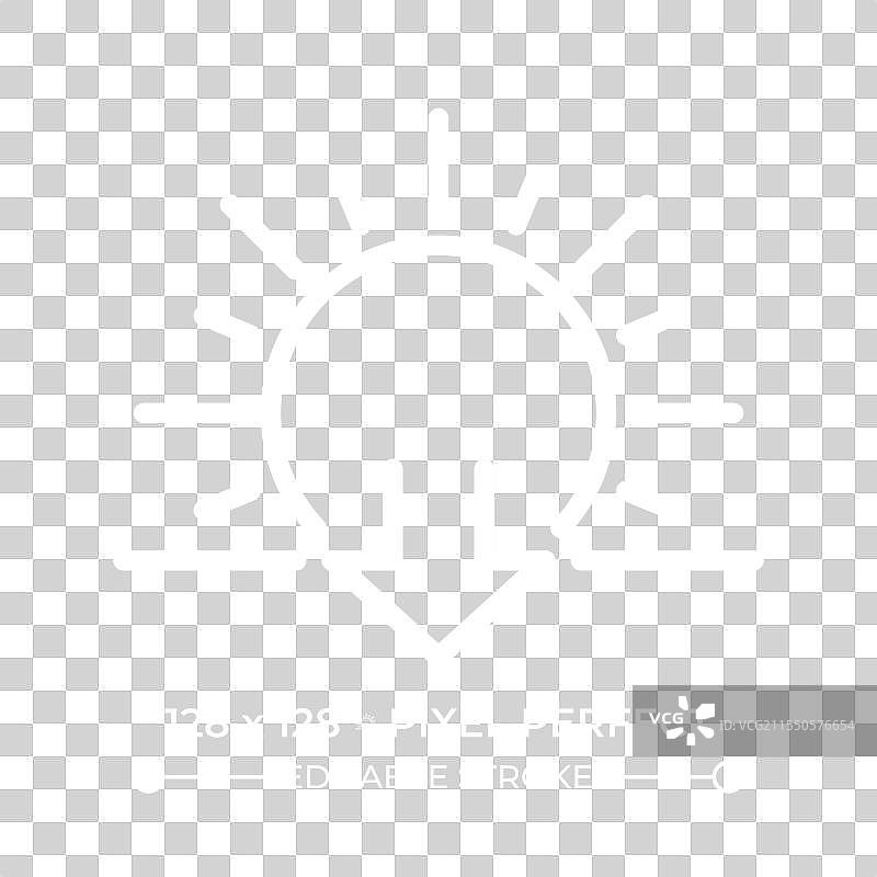 黑暗主题下的白色线性日落图标图片素材