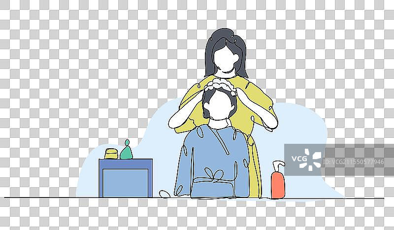 现代平面发廊护发图片素材