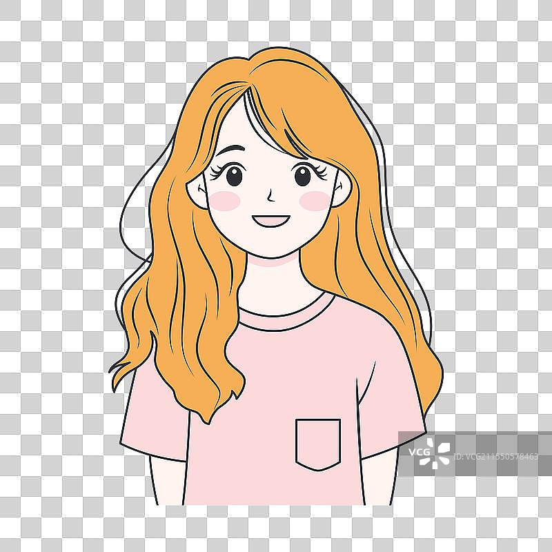 可爱漂亮的快乐少女卡通角色图片素材