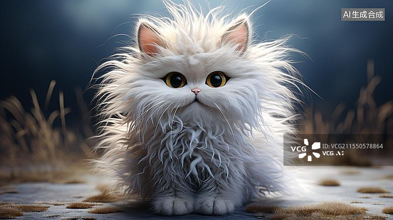 【AI数字艺术】一只炸毛的小猫图片素材