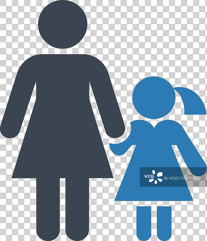 母亲引导女儿的图标图片素材