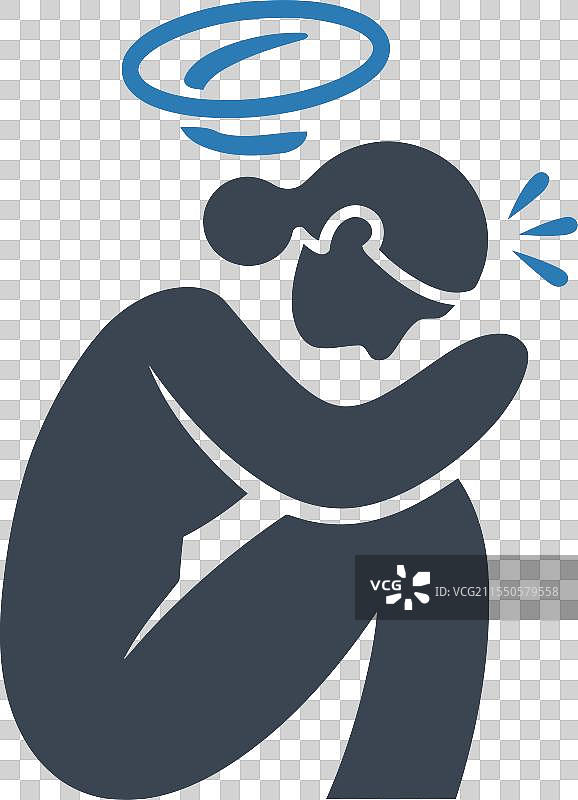 沮丧的女性坐姿图标图片素材