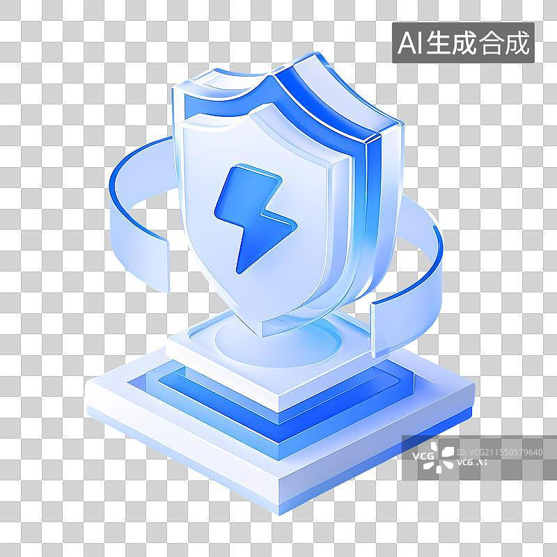 【AI数字艺术】未来科技风能量防护盾图片素材