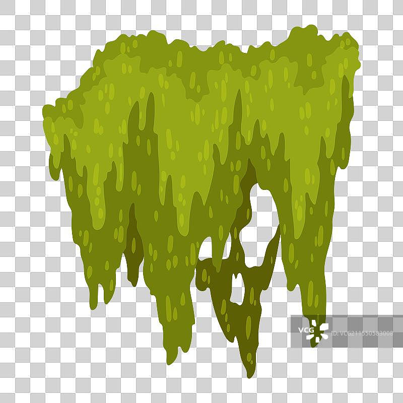 卡通丛林苔藓形状的绿色沼泽苔藓图片素材