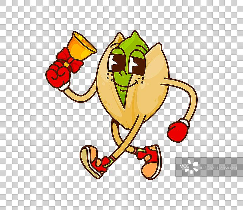 圣诞开心果风格角色敲响铃铛图片素材