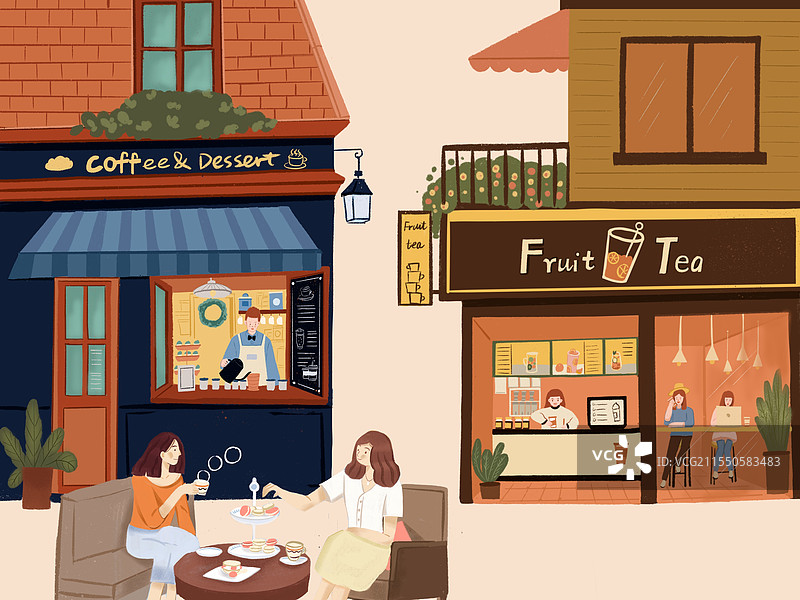 街边下午茶图片素材