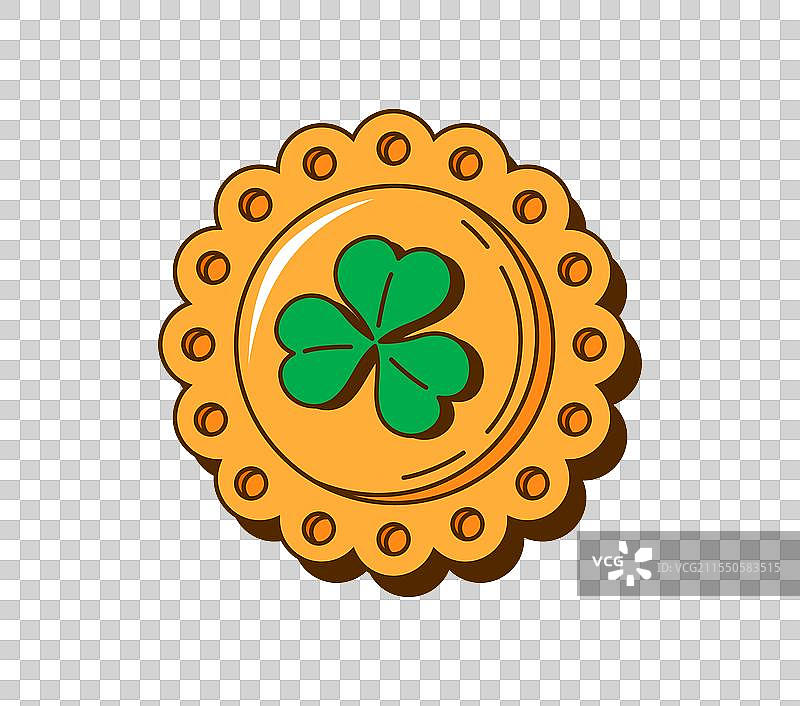 卡通复古时尚的金色硬币假日象征图片素材