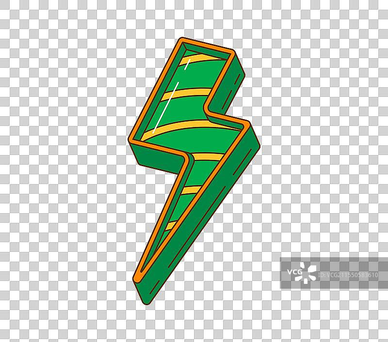 卡通复古迷幻嬉皮士雷电闪电图片素材