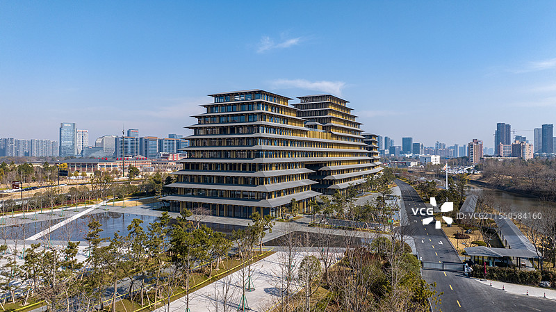 杭州国际佛教文化交流中心西南角平拍1图片素材