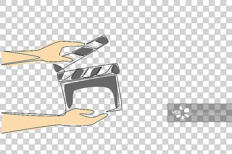 单线画，手握着一个……图片素材