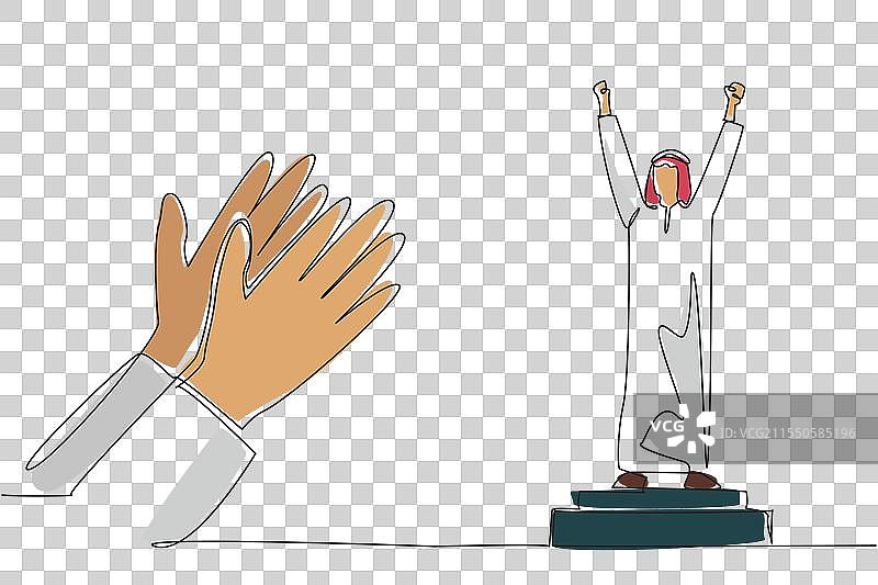 阿拉伯男子站立的连续一笔画图片素材