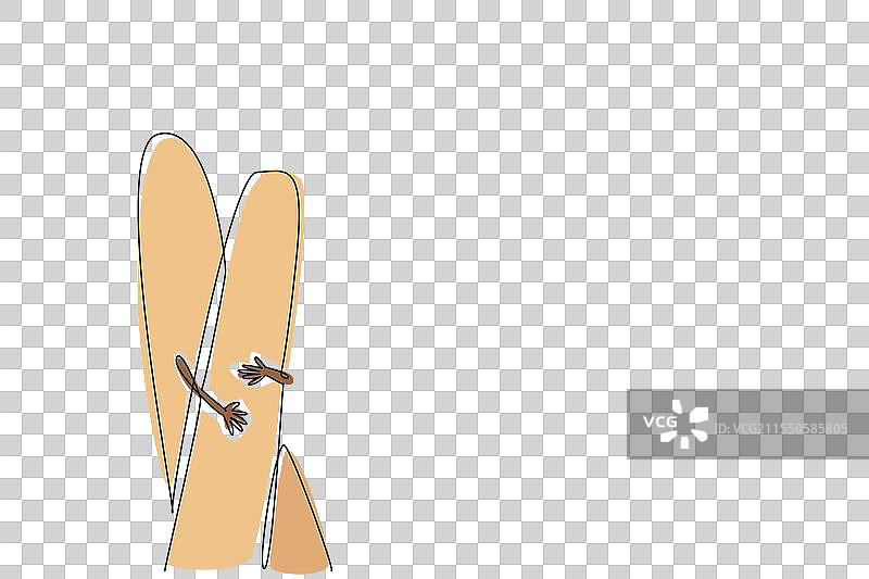 单线条画的两根手指交叉图片素材