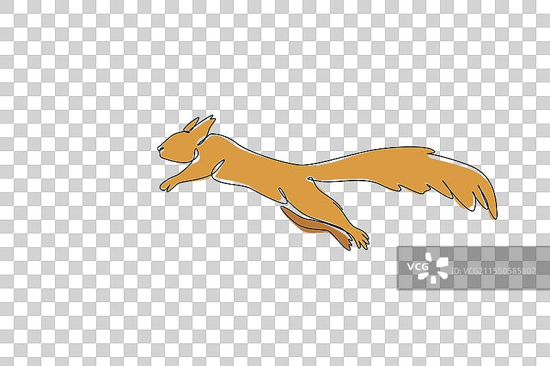 单一连续线条绘制的松鼠图片素材