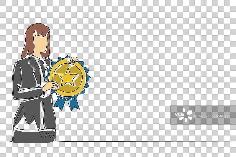 穿着西装的女性单线条画图片素材