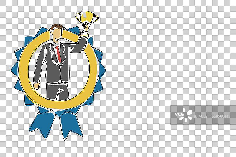 穿着西装的男人单线连续画图片素材