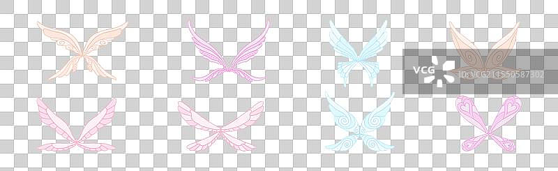 各种不同的蝴蝶仙女翅膀图片素材