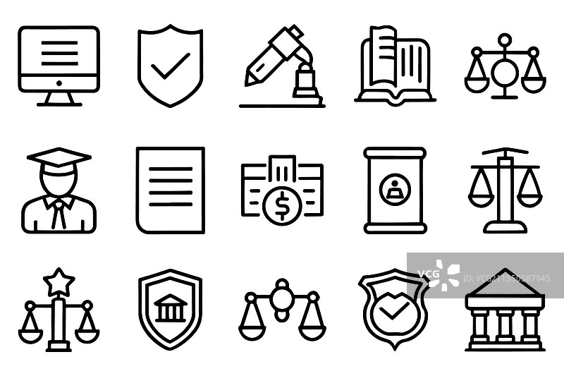 许可法治公正更孤立的平面白色图片素材