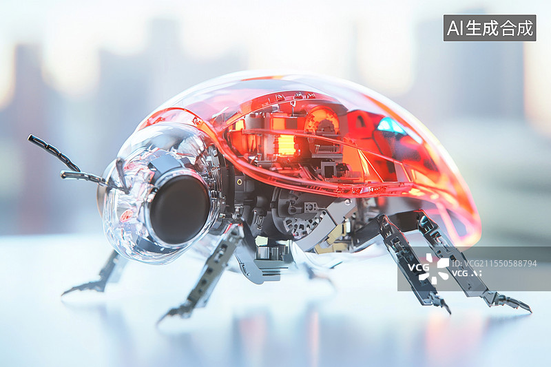 【AI数字艺术】硅基生物科技机械瓢虫图片素材