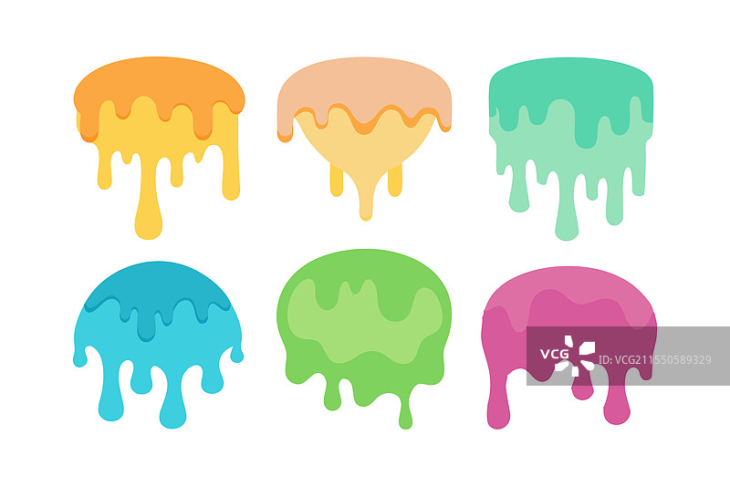 融化的糖霜纹理套装，独立平铺图片素材