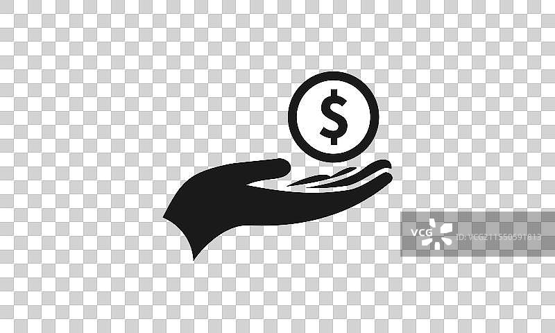 手接收美元硬币图标图片素材