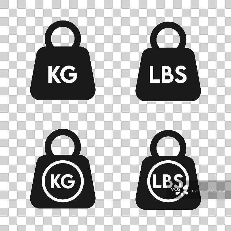 千克 kg 和磅 lbs 重量符号图标图片素材
