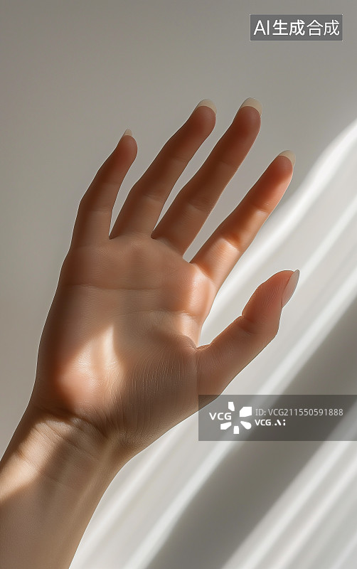 【AI数字艺术】伸出手触摸阳光图片素材