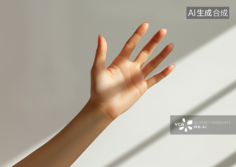 【AI数字艺术】伸出手触摸阳光图片素材
