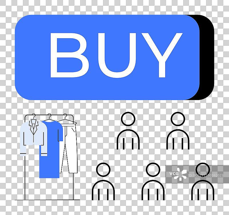 电子商务购物概念与衣架图片素材