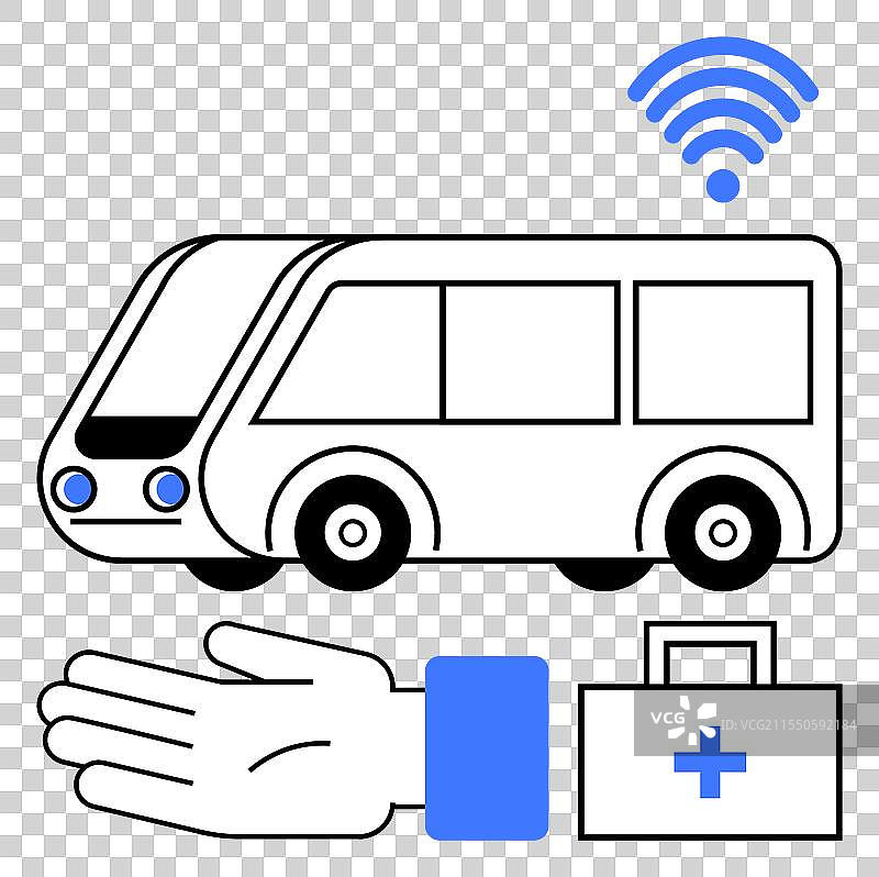 智能公共交通系统与健康和图片素材