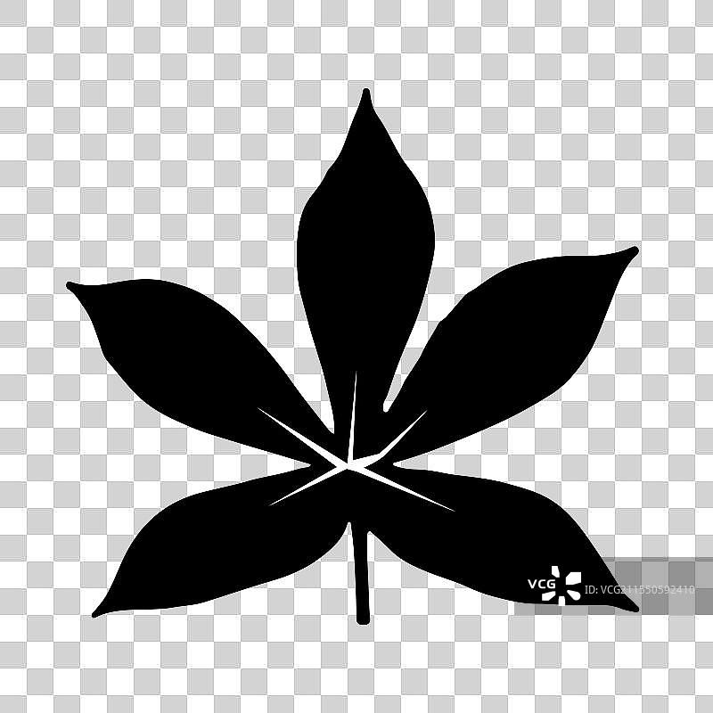 木薯叶图标剪影图片素材