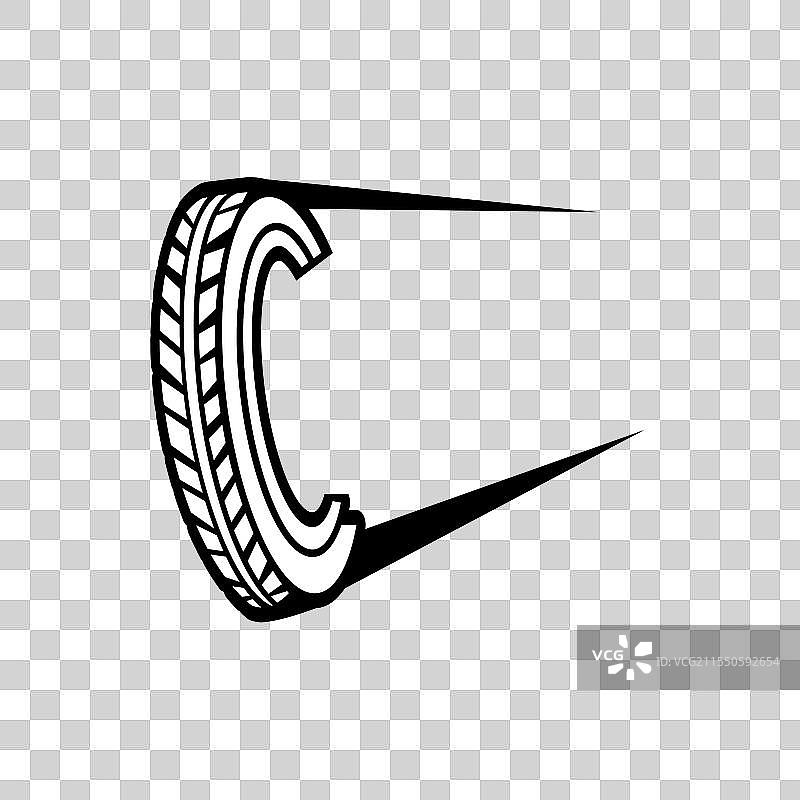 简单黑白轮胎标志设计图片素材