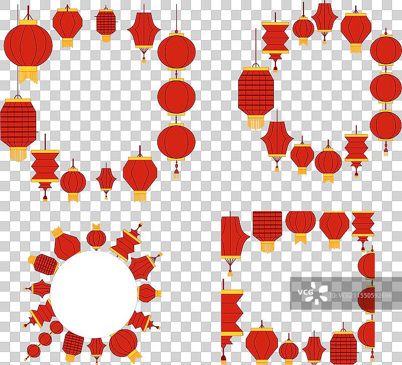 快乐的春节节日红灯笼图片素材