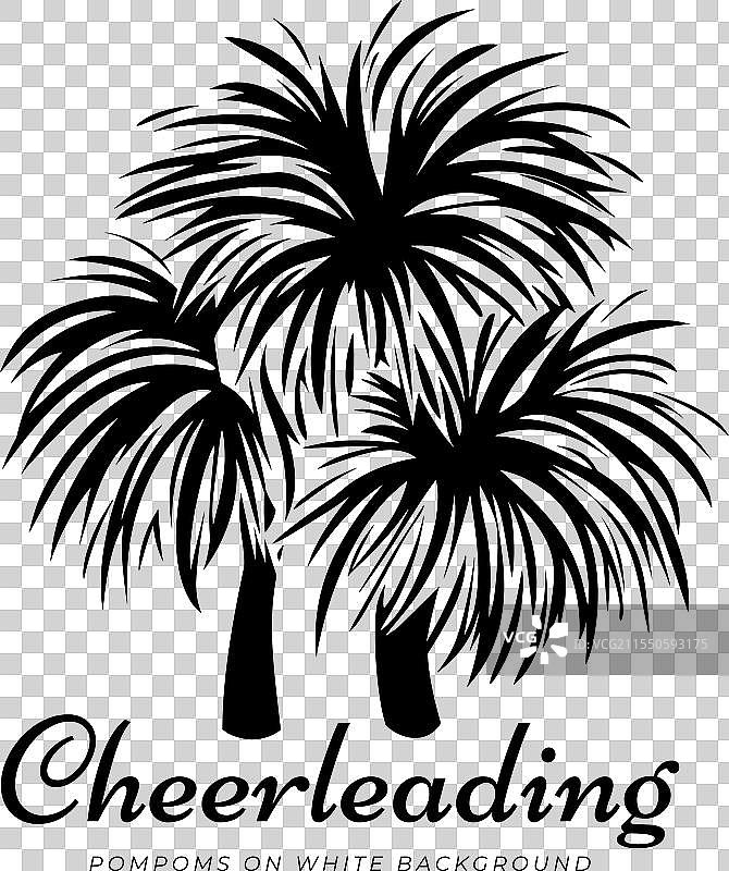 啦啦队员的彩球在白色背景上图片素材