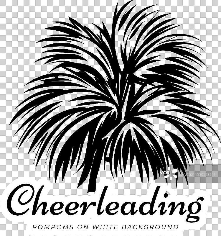 啦啦队员的彩球在白色背景上图片素材