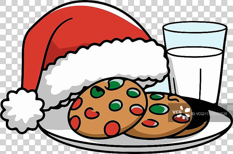 可爱的盘子设计，上面放着圣诞饼干和图片素材