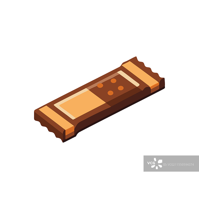 巧克力蛋白棒，白色背景下平放图片素材