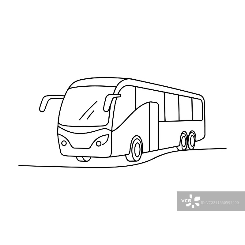 班车与其他交通工具隔离在一起图片素材