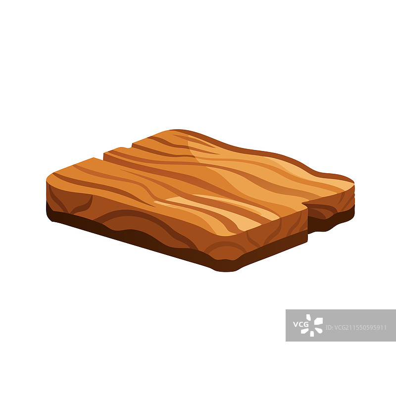 一块平放在白色背景上的原木质朴木板图片素材