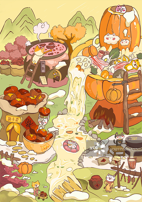 治愈系插画/节气图片素材