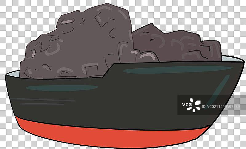 运输煤矿的船元素图片素材